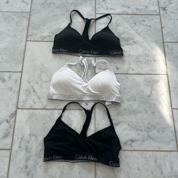 Calvin Klein Black and White Bralette Trio - Picture 1 of 3